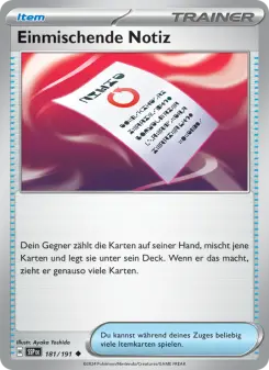 Einmischende Notiz