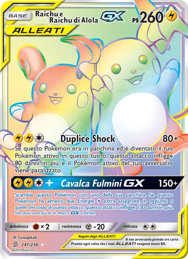 Raichu e Raichu di Alola GX